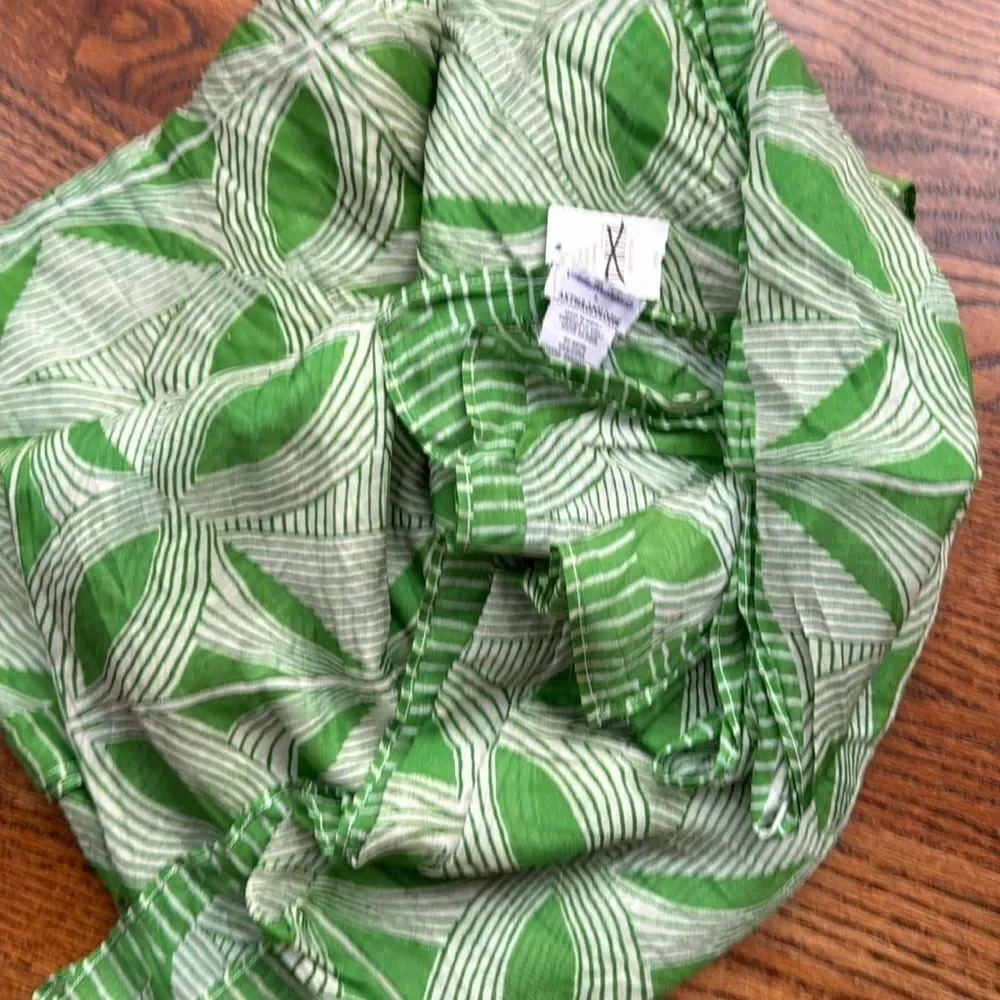 Anthropologie X Green Patterned Scarf Vismaya Floral